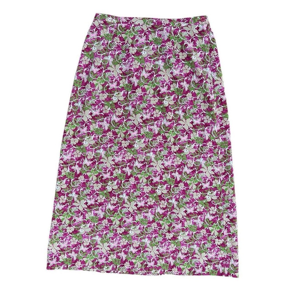 Floral Pink and Green Maxi Skirt